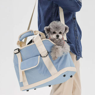 Lightweight Contrast Color Waterproof Multi-Function Dog & Cat Travel Tote Bag