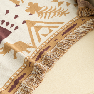 Aztec Boho Throw Blanket and Cushion Cover Set