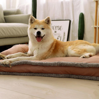 Luxurious Retro Faux Leather Deep Sleep Dog Bed with Pillow