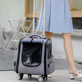 Multipurpose Folding Cat Travel Backpack Dog & Cat Trolley Case