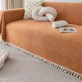 Pet Friendly Herringbone Tassel Luxe Sofa/Couch Cover