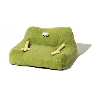 Soft Plush Monster Design Elevated Dog & Cat Sofa Bed