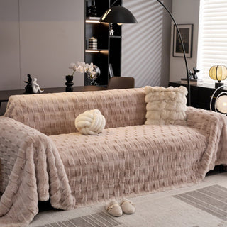 Ultra Plush Sofa Cover Neutral Nude Colors Timeless Luxurious Comfort and Cozy Design for Year-Round Style and Warmth