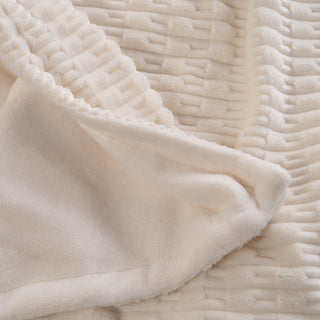 Warm Faux Fur Throw Blanket – Striped