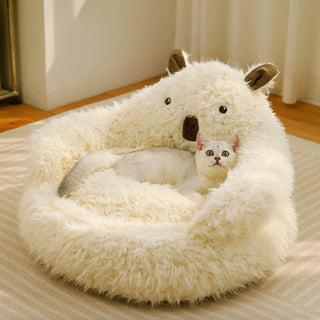 Alpaca Shaped Fluffy Plush Warm Removable Dog & Cat Bed